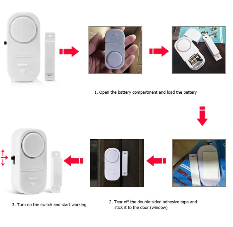 Perssia SecureGuard™ Door & Window Alarm Set 6 PCS WIRELESS Home Window Door Burglar Security ALARM System Magnetic Sensor - PERSSIA