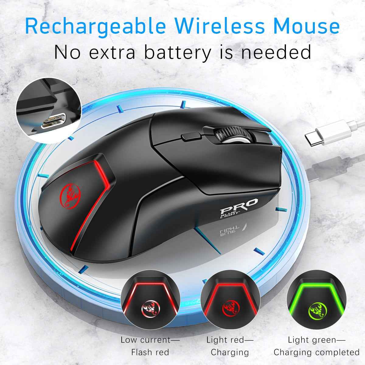 Perssia T40 TriLink™ Wireless Gaming Mouse — 3‑Mode • 4000DPI • RGB Style