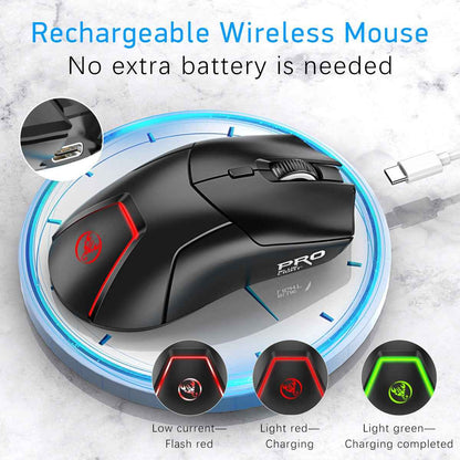Perssia T40 TriLink™ Wireless Gaming Mouse — 3‑Mode • 4000DPI • RGB Style
