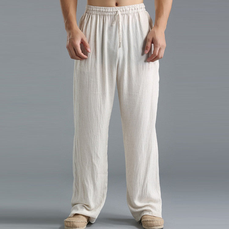 Men's Breathable Linen Loose Casual Sports Pants-US
