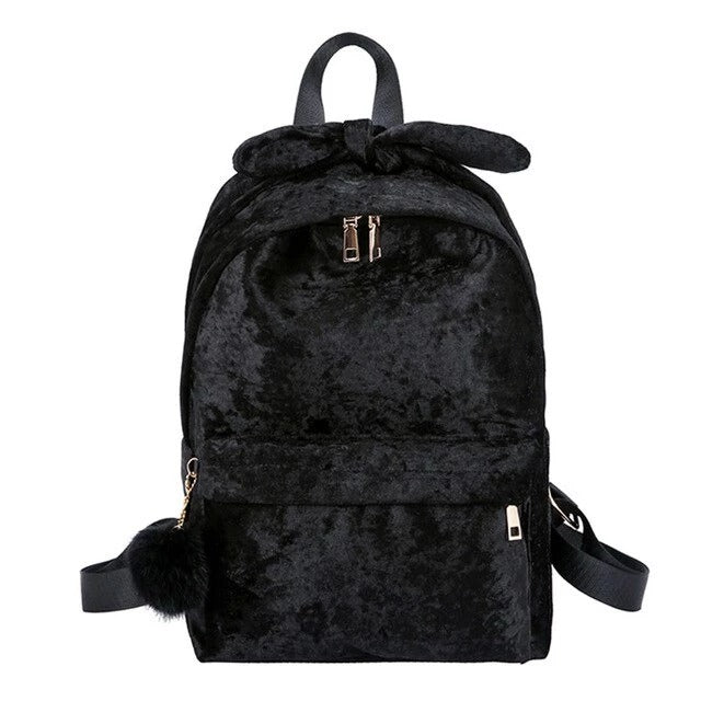 Perssia FluffCharm™ Aesthetic Backpack Artistic Fuzzy Ball Backpack, Plush Student Bag - PERSSIA