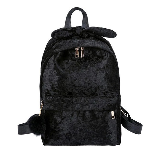 Perssia FluffCharm™ Aesthetic Backpack Artistic Fuzzy Ball Backpack, Plush Student Bag - PERSSIA