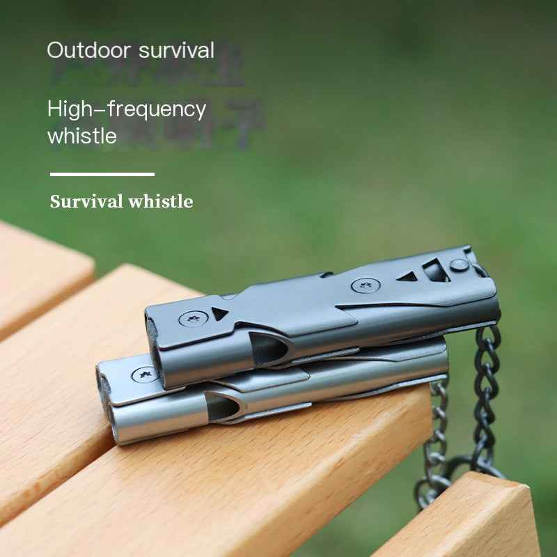 Perssia SafeSignal Whistle — Stainless Steel Emergency Keychain Safety Alert