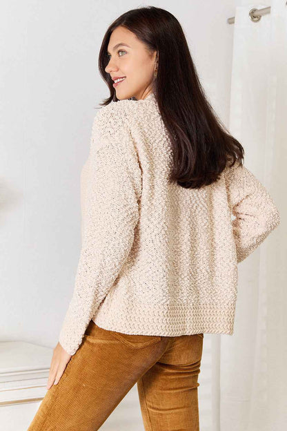 Double Take Open Front Long Sleeve Cardigan-TreUS2D