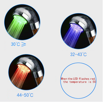 Perssia GlowRain™ LED Color‑Changing Shower Head - PERSSIA