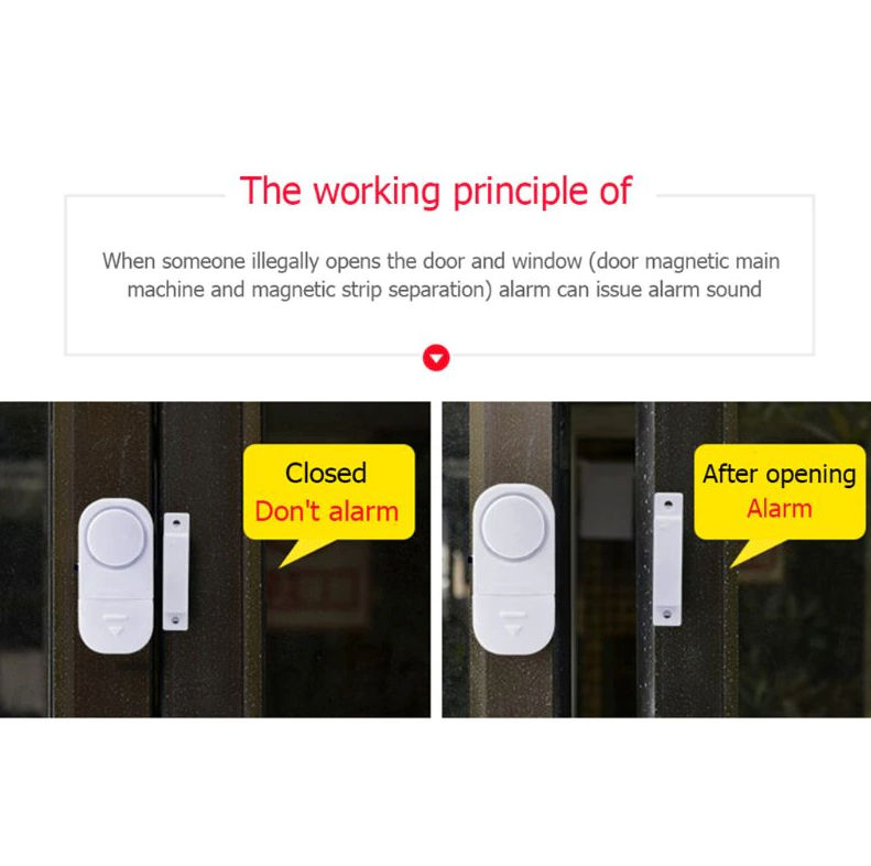 Perssia SecureGuard™ Door & Window Alarm Set 6 PCS WIRELESS Home Window Door Burglar Security ALARM System Magnetic Sensor - PERSSIA