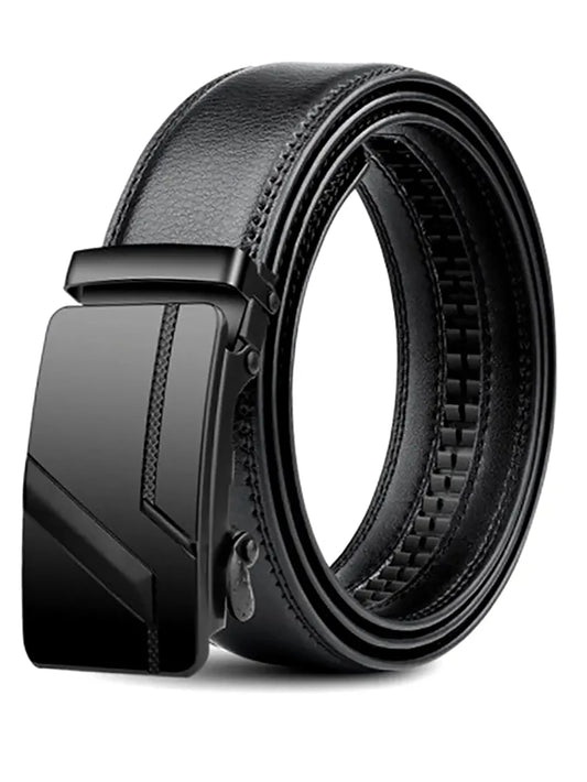Men'S High-Quality Belt 110Cm 120Cm 130Cm Luxury Belt, Black Men'S Automatic Buckle Jeans Men'S Belt Suit Belt