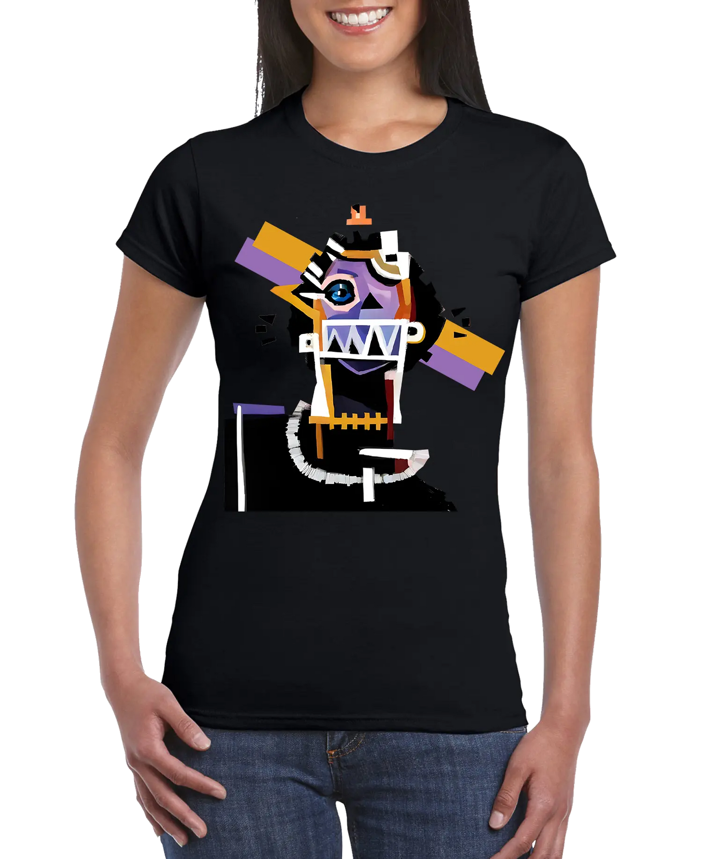 Neocubism Artwork Women Slim Fit T-shirt