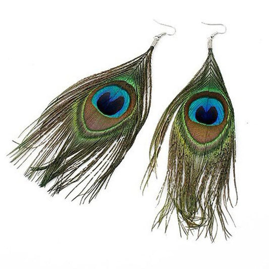 Perssia FeatherLuxe™ Green Statement Earrings - PERSSIA