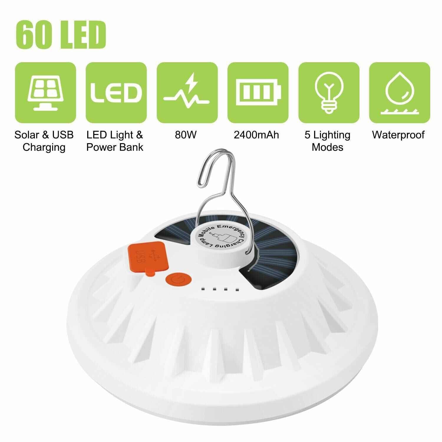 SunLite Pro Camping Light — 60‑LED Ultra‑Bright Outdoor Lantern