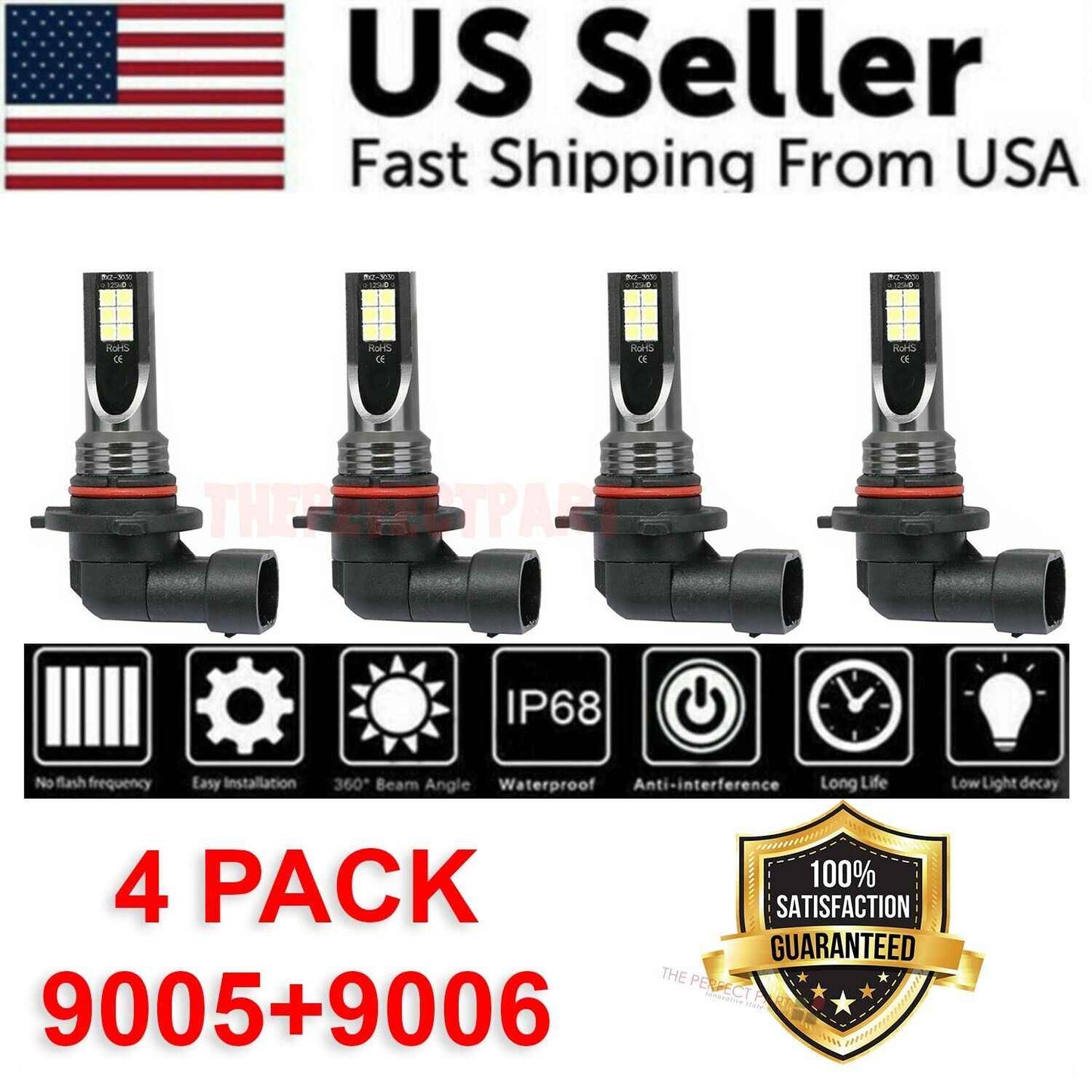 Super White LED Headlight Kit — 9005/9006 Ultra‑Bright Car Light Upgrade