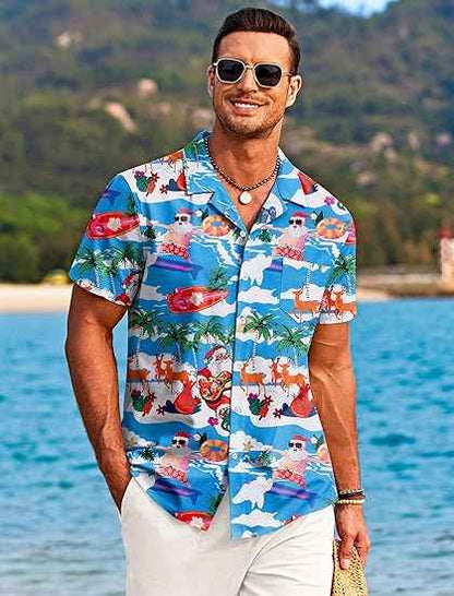 Perssia TropicSanta Hawaiian Christmas Shirt — Festive • Lightweight • Tropical Comfort