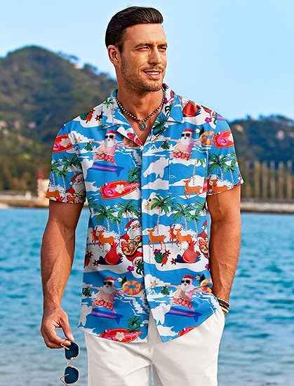 Perssia TropicSanta Hawaiian Christmas Shirt — Festive • Lightweight • Tropical Comfort