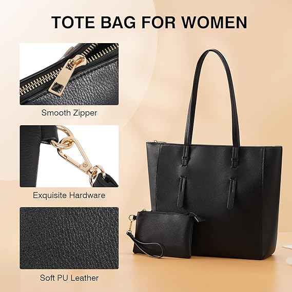 Perssia MarvoliaChic™ — Large PU Leather Travel Tote for Women (Lightweight, Stylish, Spacious)