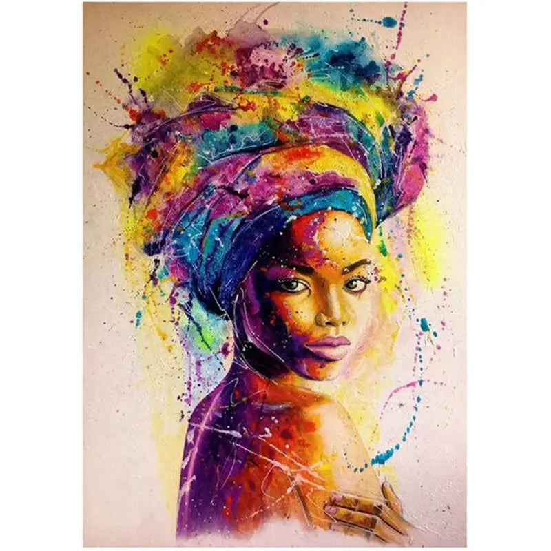 Perssia AfroGraff™ Canvas Art — African Woman Graffiti Wall Poster (15.7" × 23.6") - PERSSIA