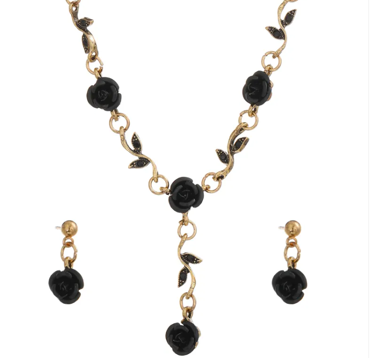 Perssia Timeless Rose™ Jewelry Set — Vintage 3‑Piece Necklace, Bracelet & Earrings - PERSSIA
