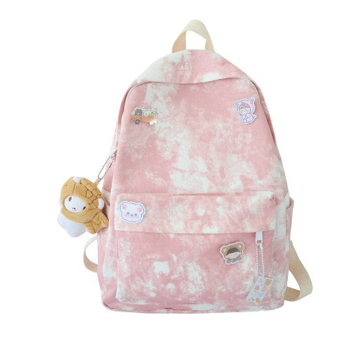Perssia FluffCharm™ Aesthetic Backpack Artistic Fuzzy Ball Backpack, Plush Student Bag - PERSSIA
