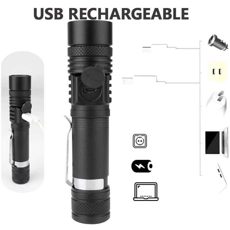 90000LM Tactical Flashlight — Super Bright Zoomable LED with