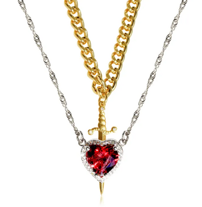 Perssia BloodBond™ Gothic Heart & Dagger Couple Necklace - PERSSIA