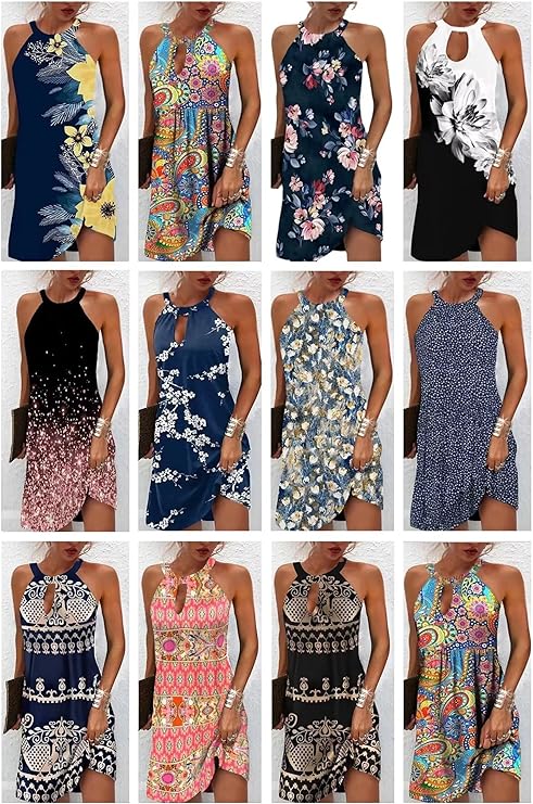 Perssia TropicBloom™ Halter Mini Dress - PERSSIA