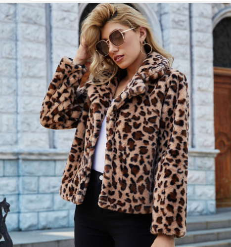 WildLuxe™ Leopard Fur Coat Wool Coat - PERSSIA