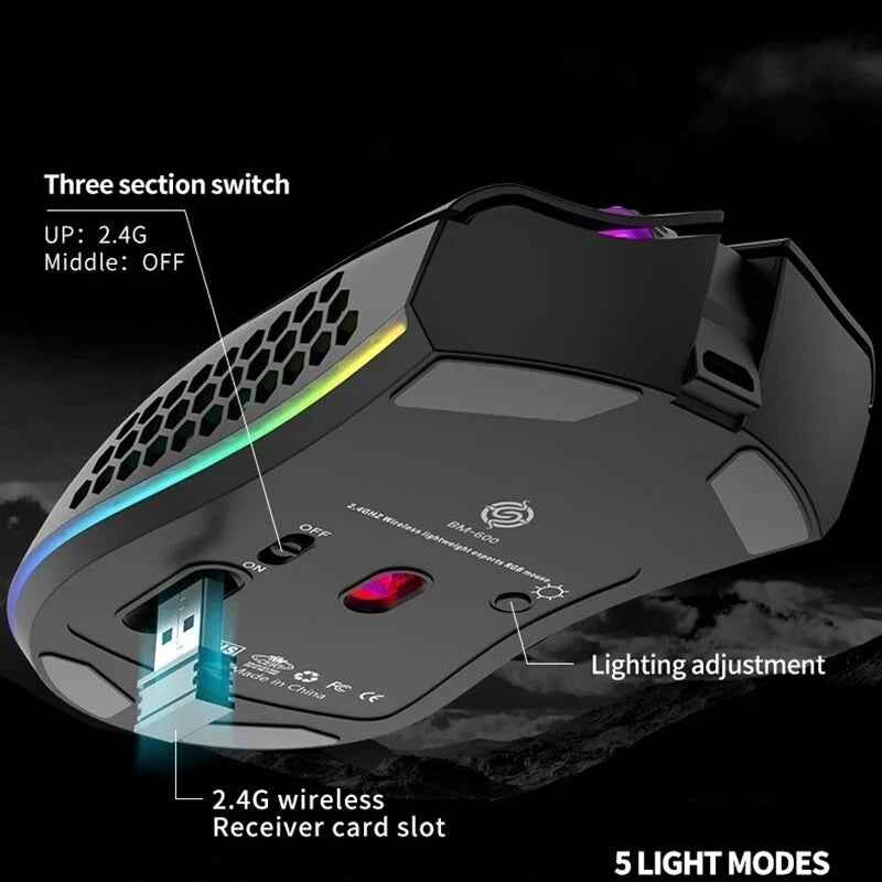 Perssia VoltEdge™ BM600 RGB Wireless Gaming Mouse — Precision • Speed • Style
