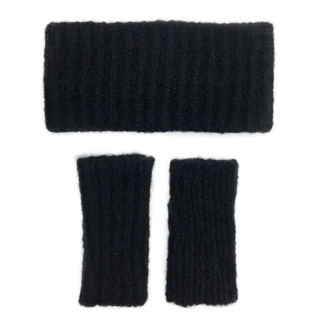 Perssia AndesRib™ Black Alpaca Ear Warmer - PERSSIA