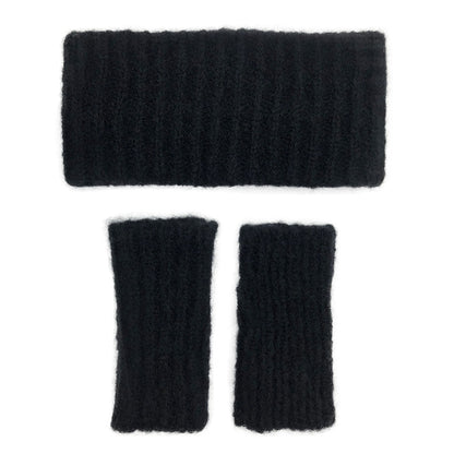 Perssia AndesRib™ Black Alpaca Ear Warmer - PERSSIA