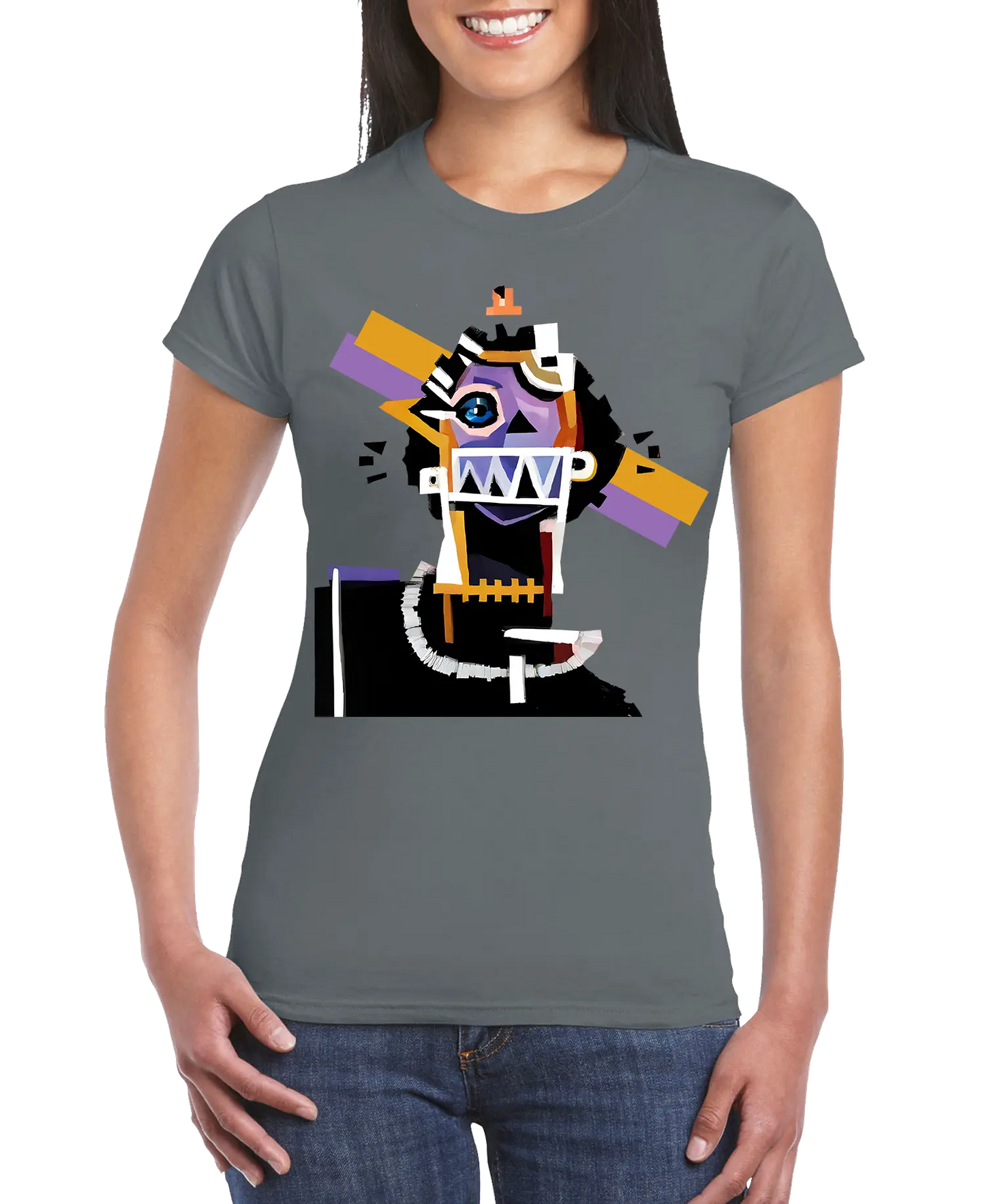 Neocubism Artwork Women Slim Fit T-shirt