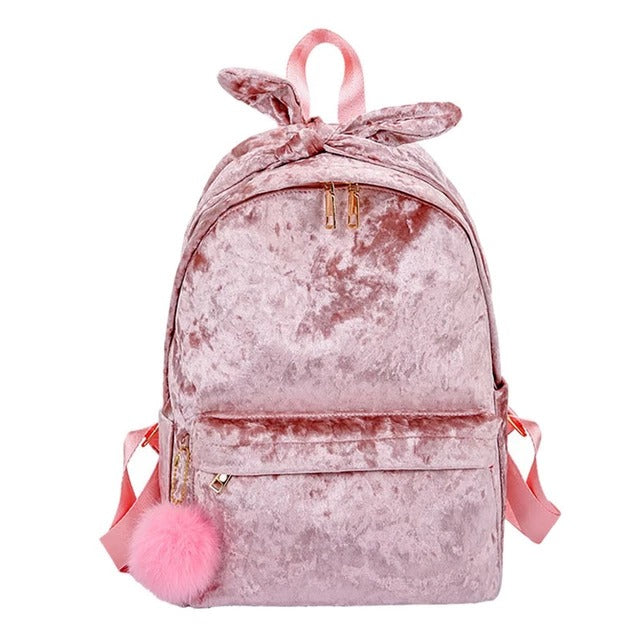 Perssia FluffCharm™ Aesthetic Backpack Artistic Fuzzy Ball Backpack, Plush Student Bag - PERSSIA