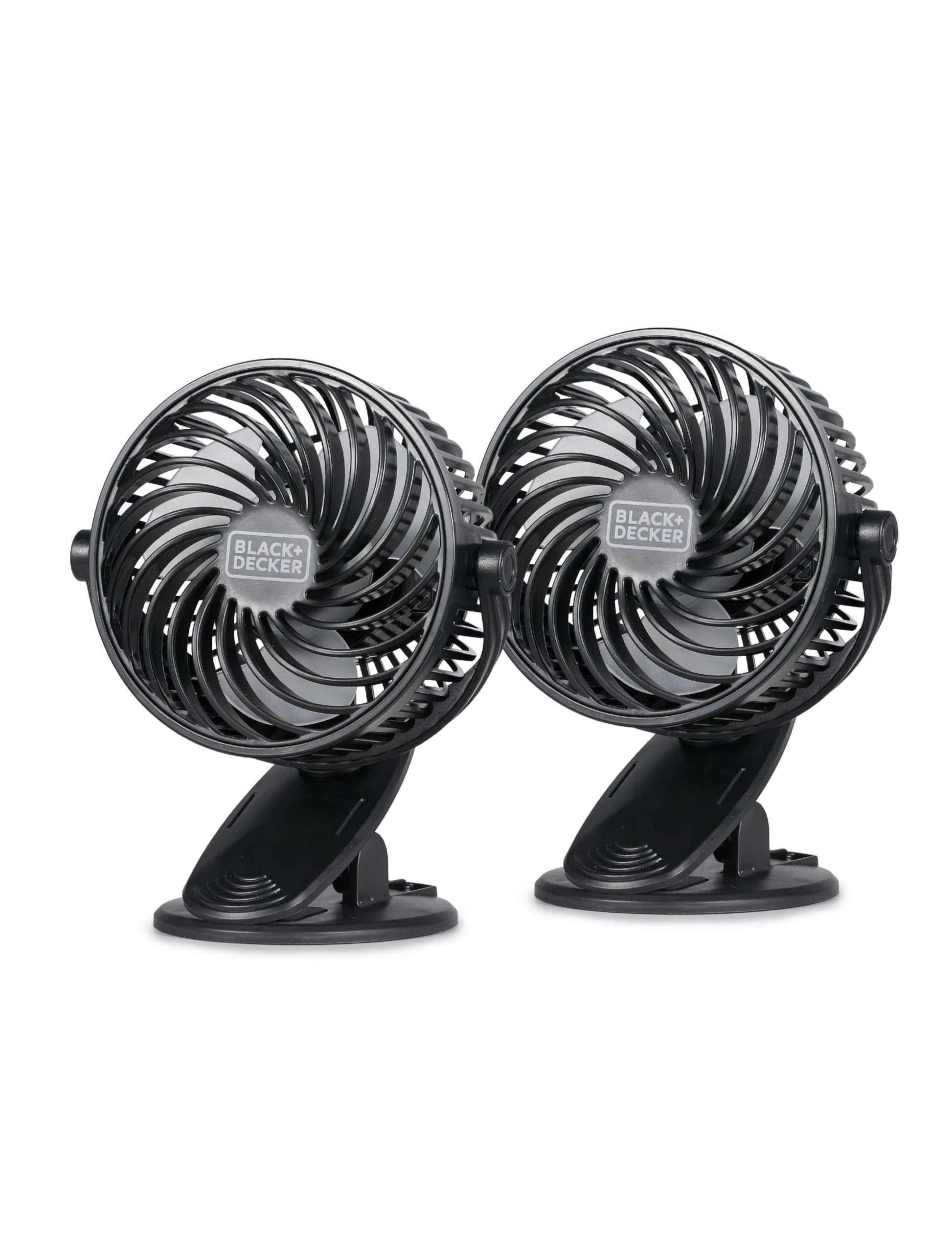 Perssia BLACK DECKER 4" Convertible Cooling Fan Clip Fan and Standing Fan for Home or Office Portable Fan for Tabletop with 3 Speed Settings and Adjustable Tilt Angle Desk Fan 2-Pack Black - PERSSIA