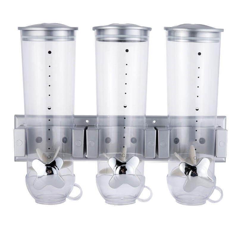 Wall-Mounted Three-Tube Cereal Dispenser and Storage Jar - PERSSIA