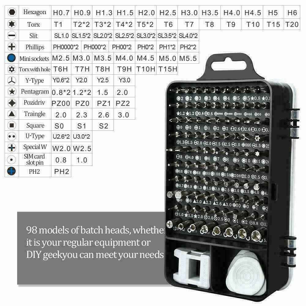 Perssia PrecisionPro 117‑in‑1 Magnetic Repair Kit — 117PCS Set for Apple Devices