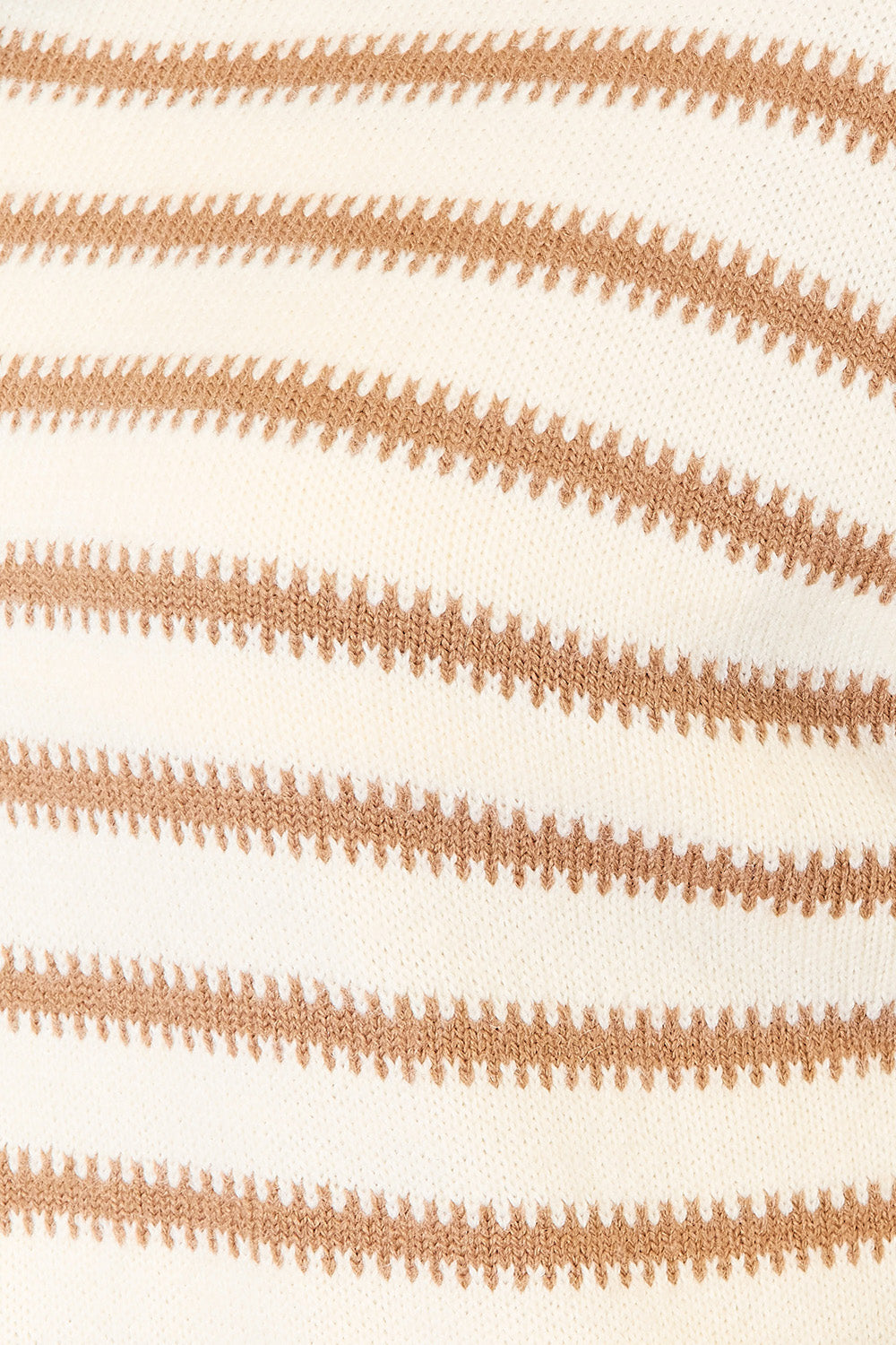 Close-up of a fabric with brown striped pattern on a white background