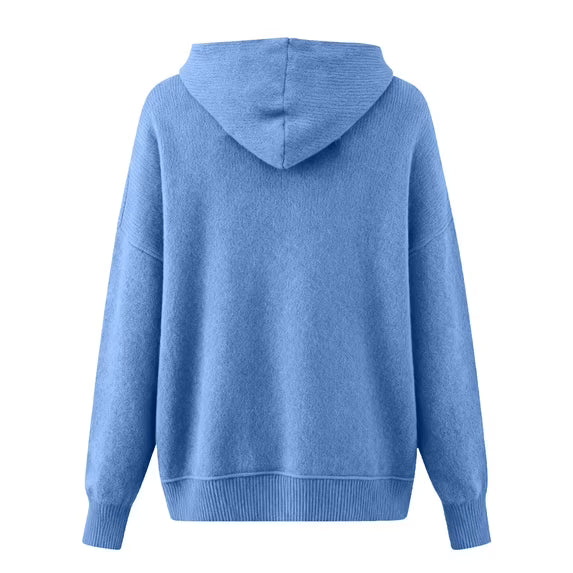 Drawstring Long Sleeve Hooded Sweater-Tre(INT8D)