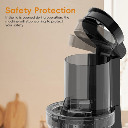 JuiceFlow 150W Slow Masticating Juicer — WHALL Stainless • Touchscreen • 2‑Speed Cold Press