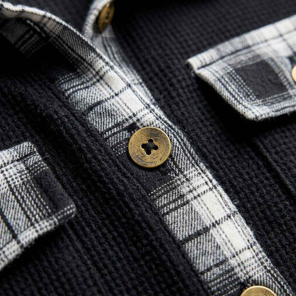 Mandy Plaid Collared Dropped Shoulder Jacket-TreUS2D