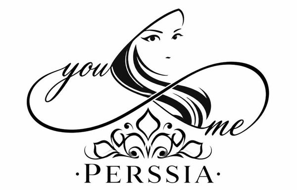 Logo of PERSSIA with a stylized face and decorative elements on a white background