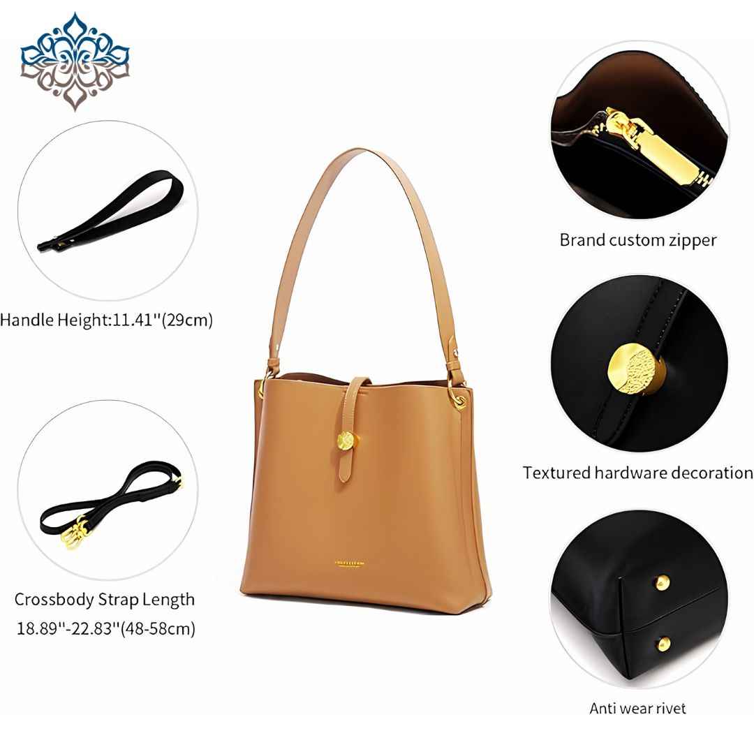Perssia Cnoles PrimeTote™ — Women’s Premium Leather Top‑Handle Satchel