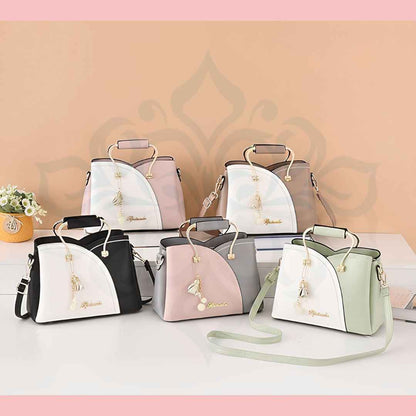 Perssia ColorLuxe™ Satchel — Chic Vegan Leather Colorblock Handbag + Matching Wallet