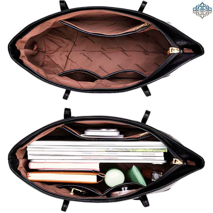 Perssia Cowhide Top‑Handle Bag — Structured • Textured • Quiet Luxury