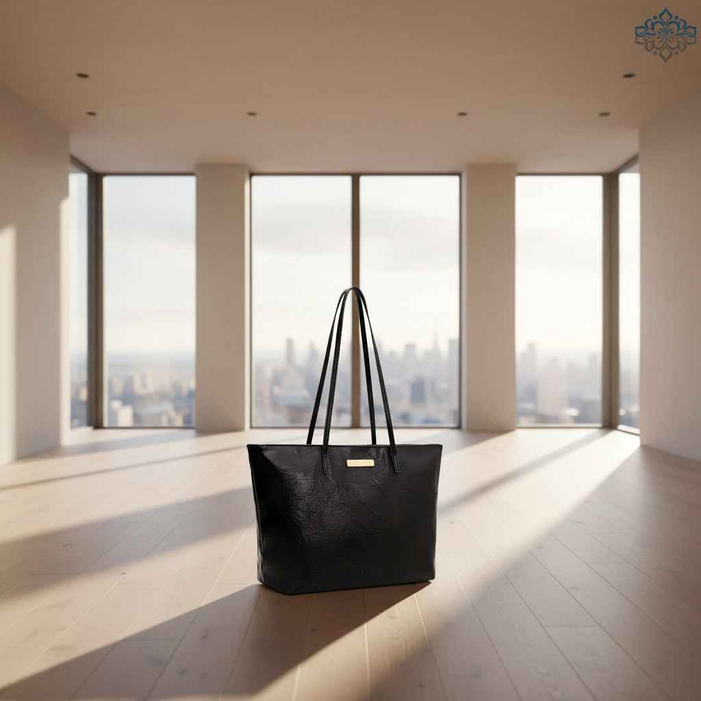 Perssia Cowhide Top‑Handle Bag — Structured • Textured • Quiet Luxury