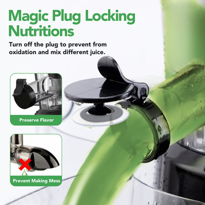 Perssia AeittoPro Cold Press Juicer — 3.3" Wide‑Chute, High‑Yield Slow Masticating Juicer (Black)