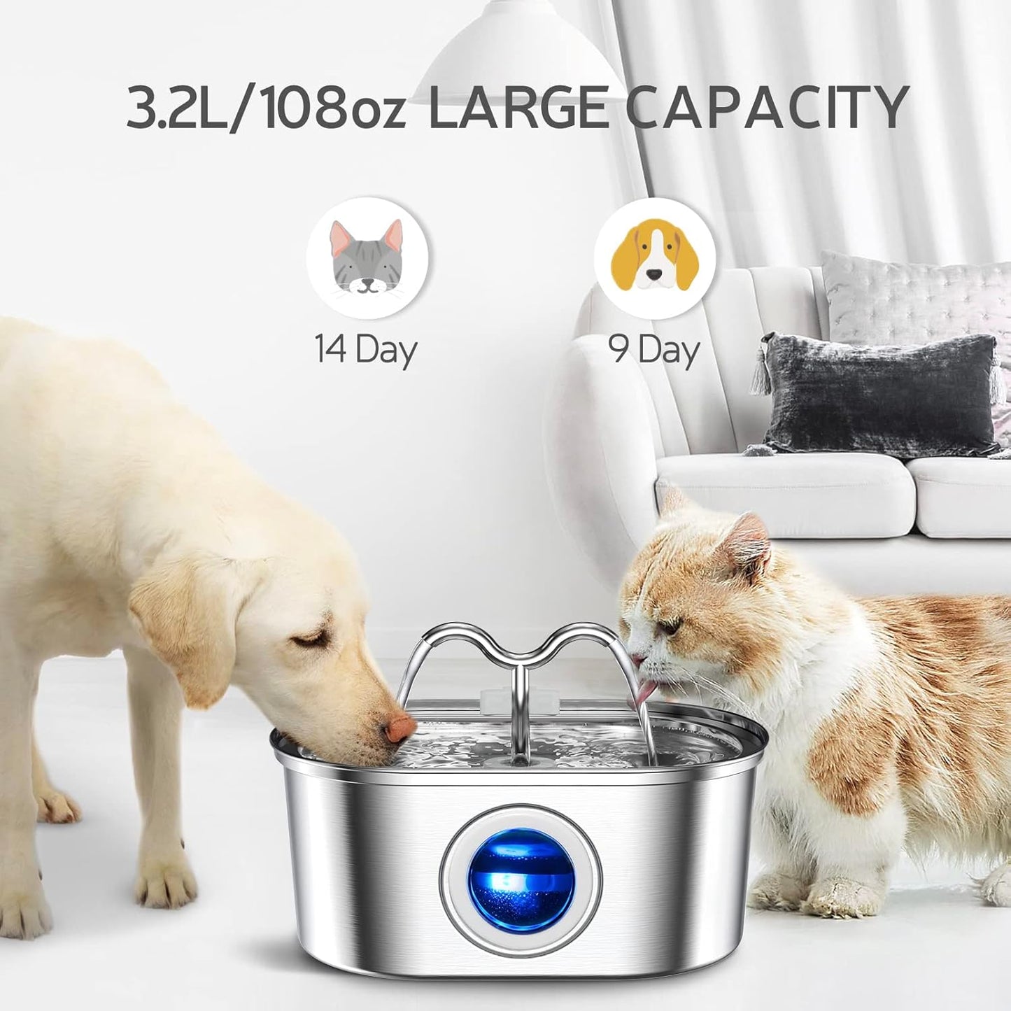 Perssia AquaPaws Pet Water Dispenser — Steady‑Flow Spill‑Resistant Hydration System
