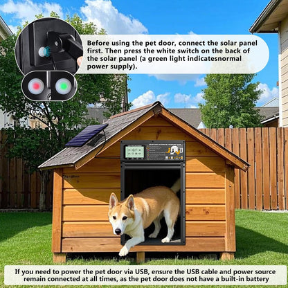 Perssia AutoPaw Smart Automatic Pet Door (Black) — Radar, Timer & Light‑Sensor Pet Access Door