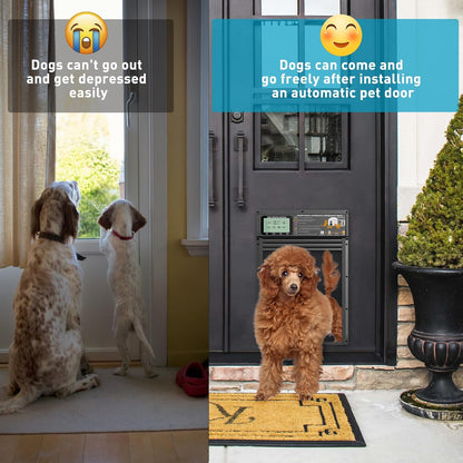 Perssia AutoPaw Smart Automatic Pet Door (Black) — Radar, Timer & Light‑Sensor Pet Access Door