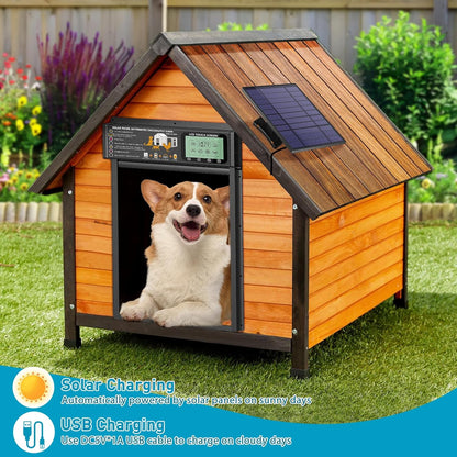 Perssia AutoPaw Smart Automatic Pet Door (Black) — Radar, Timer & Light‑Sensor Pet Access Door