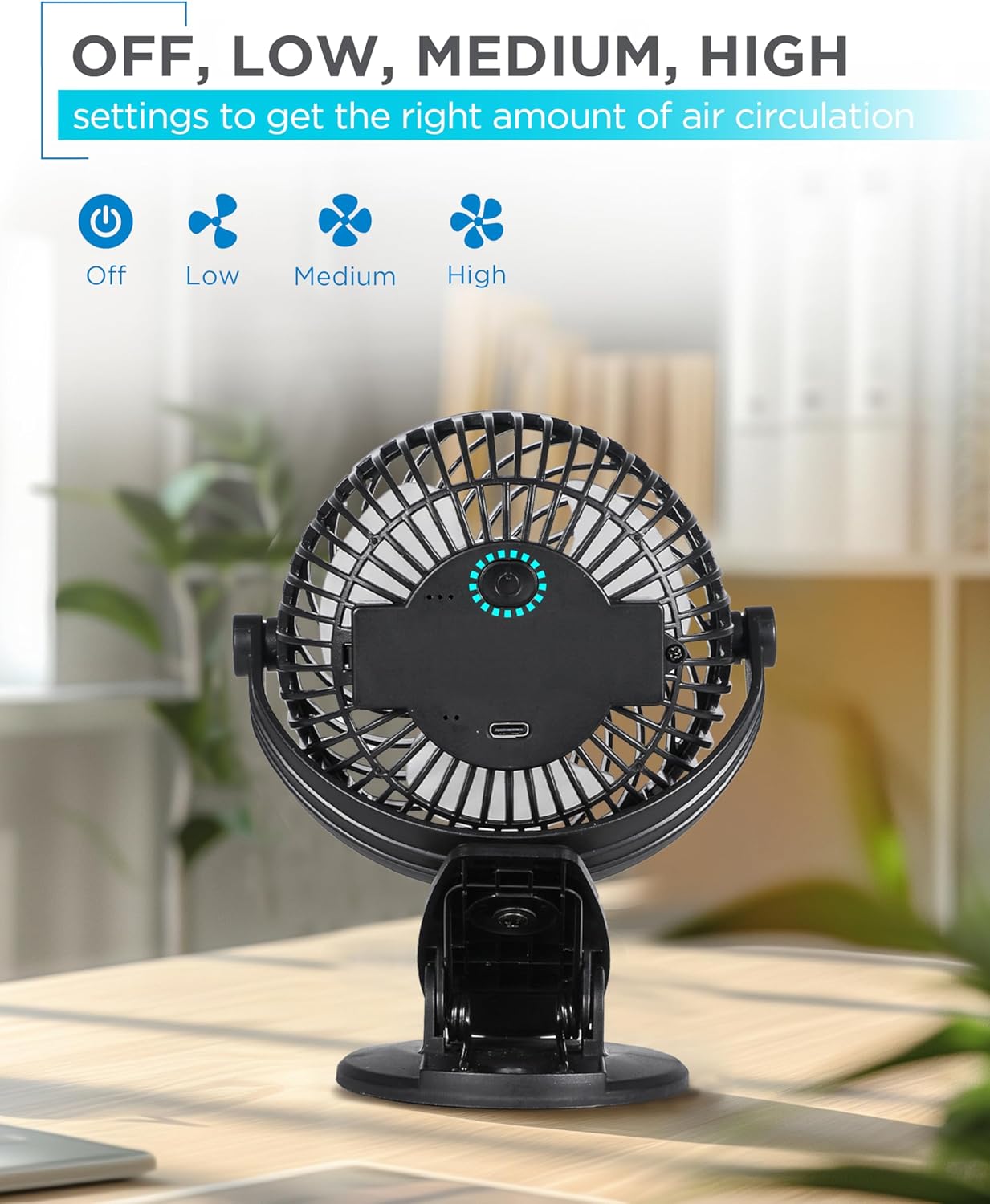 Perssia BLACK DECKER Cooling Fan — Clip‑On & Standing 4" Portable Desk Fan (2‑Pack, Black)