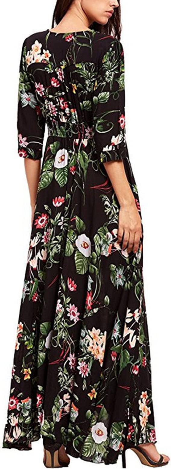 Perssia CoastalBloom Bohemian Maxi Dress — Flowy Beach Boho Summer Dress