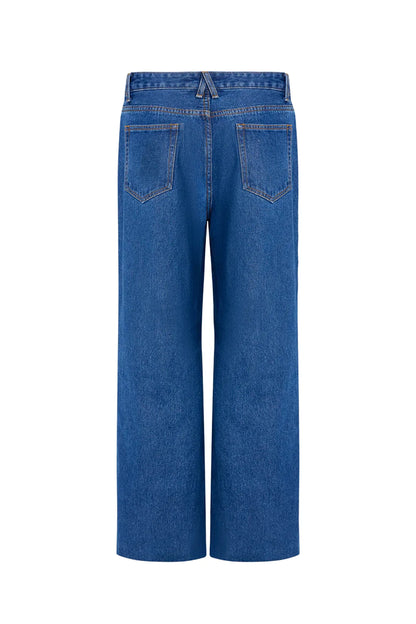 Perssia DenimMuse Two‑Piece Set — Backless Button‑Down Tank & Wide‑Leg Jeans (Women’s Denim Outfit)